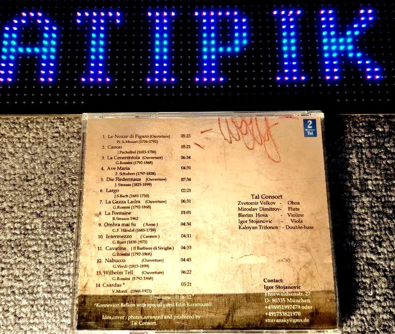 🎻 Muy raro CD Tal Consort Live Con Edin Karamazov Pepita Clásico – photo 2